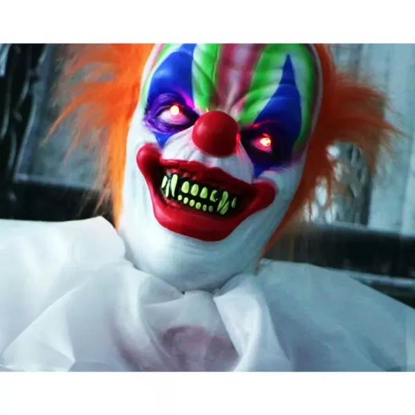 Haunted Hill Farm 5.5 ft. Animatronic Scary Talking Clown Halloween Prop
