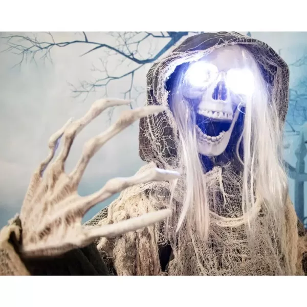 Haunted Hill Farm 5 ft. Animatronic Moaning Skeleton Halloween Prop