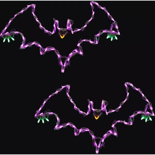 Haunted Hill Farm Flying Bats Indoor/Outdoor LED Halloween Window Lights (Set of 2)