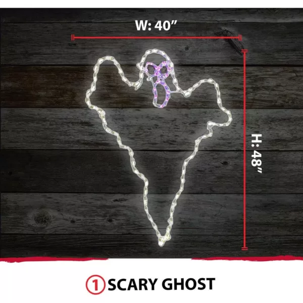 Haunted Hill Farm 48 in. x 40 in. Scary Ghost Indoor/Outdoor LED Halloween Window Light