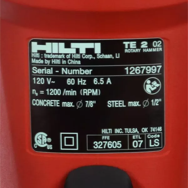 Hilti TE 2 120-Volt SDS-Plus Hammer Drill Kit