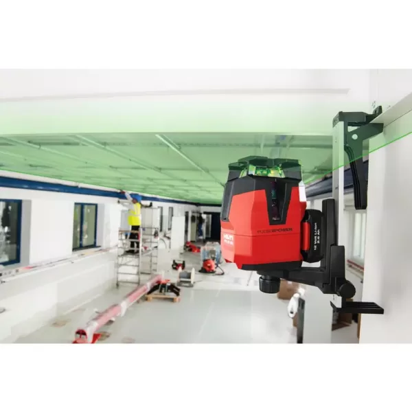 Hilti PM 40-MG 130 ft. Multi-Line Green Laser with Receiver, Wall Mount and Adapter