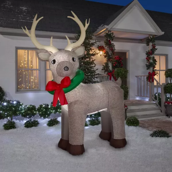 Home Accents Holiday 11 ft. Pre-Lit Giant Airblown Inflatable Fuzzy Reindeer
