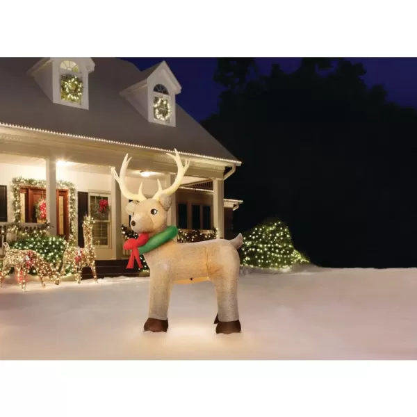 Home Accents Holiday 11 ft. Pre-Lit Giant Airblown Inflatable Fuzzy Reindeer