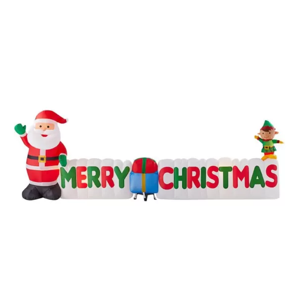 Home Accents Holiday 12 ft Giant-Sized LEF Inflatable Merry Christmas Sign Scene