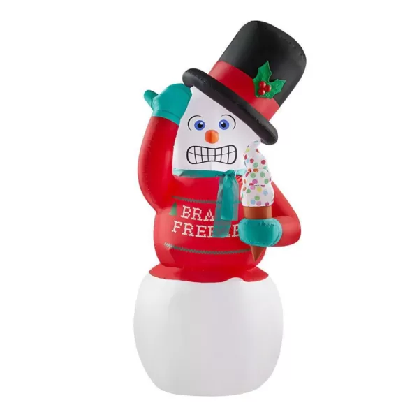 Home Accents Holiday 6 ft. Animated Inflatable Shivering Snowman with Ugly Sweater