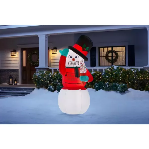 Home Accents Holiday 6 ft. Animated Inflatable Shivering Snowman with Ugly Sweater