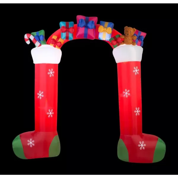 Home Accents Holiday 9.5 ft. Inflatable Christmas Airblown Archway-Mixed Media-Stocking