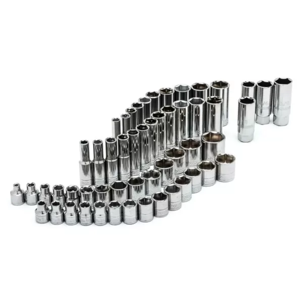Husky 3/8 in. Drive SAE and Metric Socket and Bit Socket Set (91-Piece)