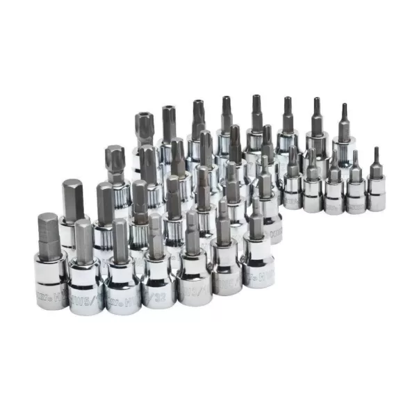 Husky 3/8 in. Drive SAE and Metric Socket and Bit Socket Set (91-Piece)