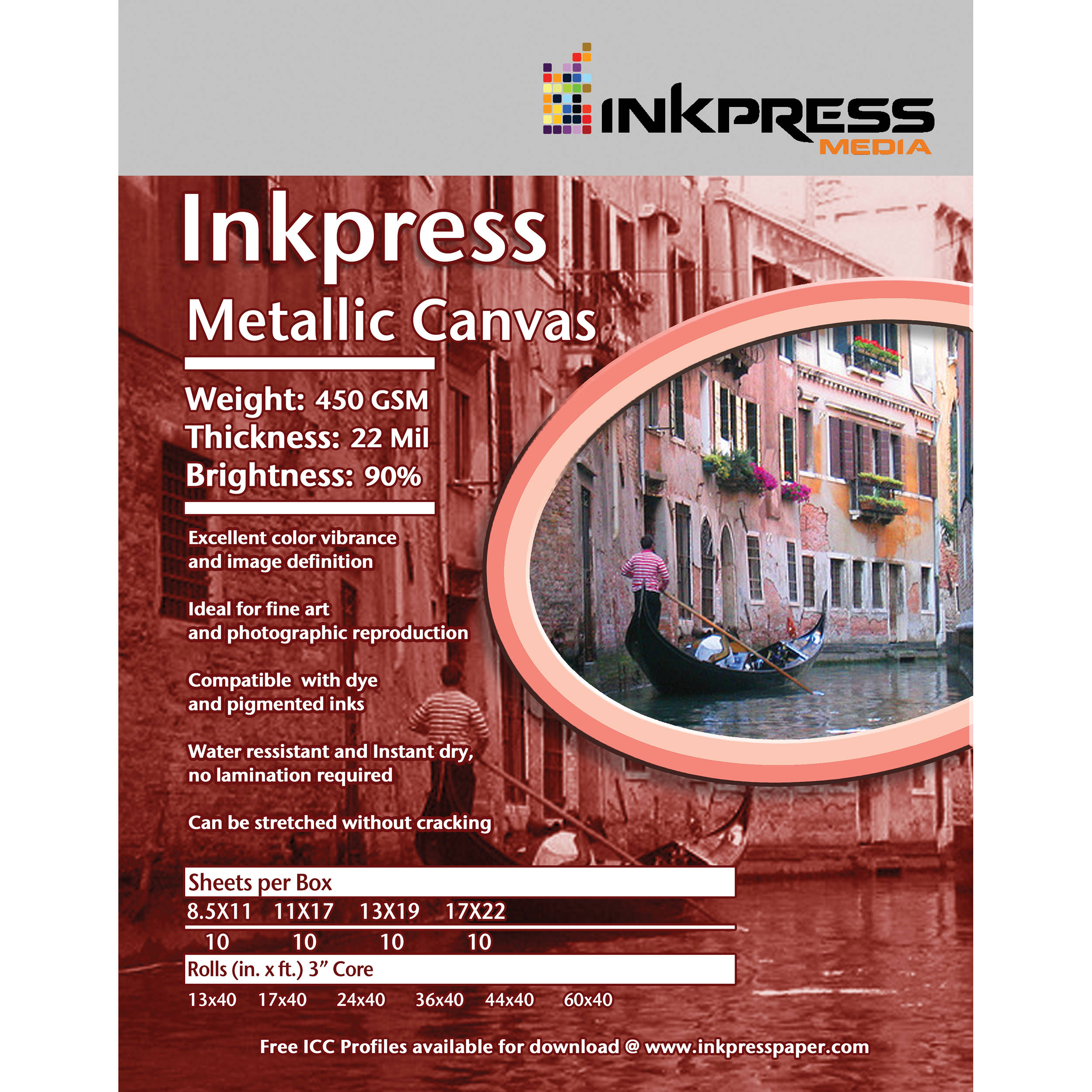 Inkpress Media Metallic Canvas (13 x 19", 10 Sheets)