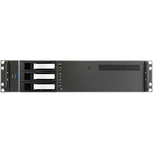 iStarUSA D-230HB-T 2U Compact 3 x 3.5" Bay Hotswap microATX Rackmount Chassis (Silver)