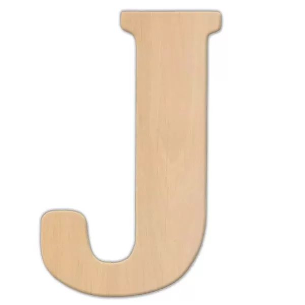 Jeff McWilliams Designs 23 in. Oversized Unfinished Wood Letter (J)