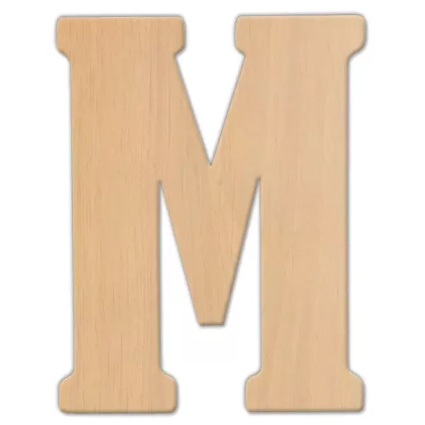 Jeff McWilliams Designs 23 in. Oversized Unfinished Wood Letter (M)