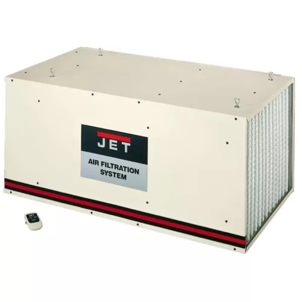 Jet 800/1200/1700 CFM Air Filtration System with Remote and Electrostatic Pre-Filter, 3-Speed, 115-Volt, AFS-2000