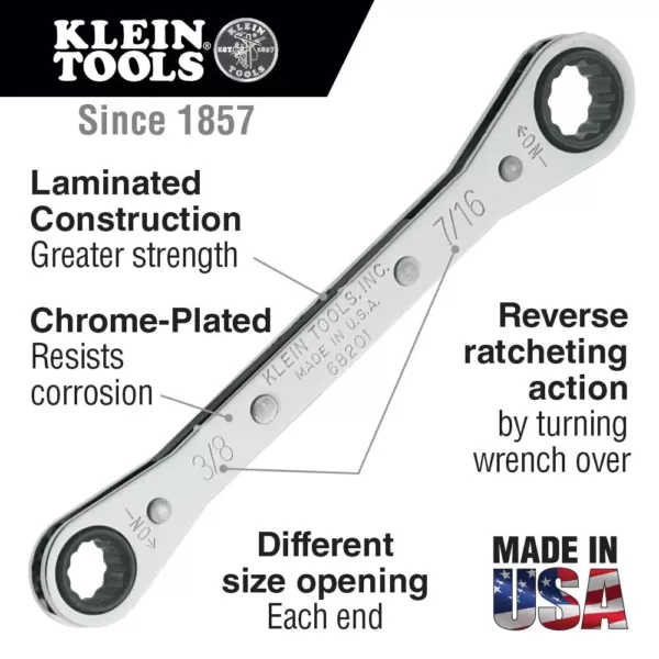 Klein Tools 5-Piece Ratcheting Box Wrench Set