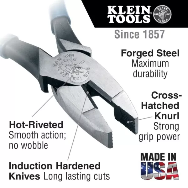 Klein Tools 9 in. High Leverage Side Cutting Pliers with Plain Handle