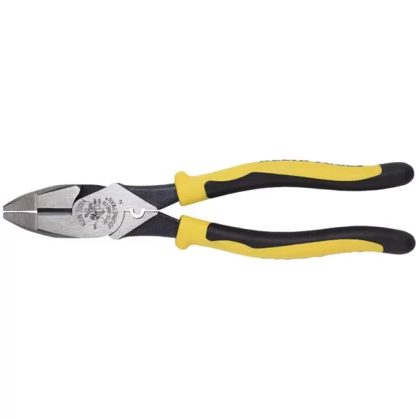 Klein Tools 9 in. Journeyman High Leverage Side Cutting Crimping Pliers