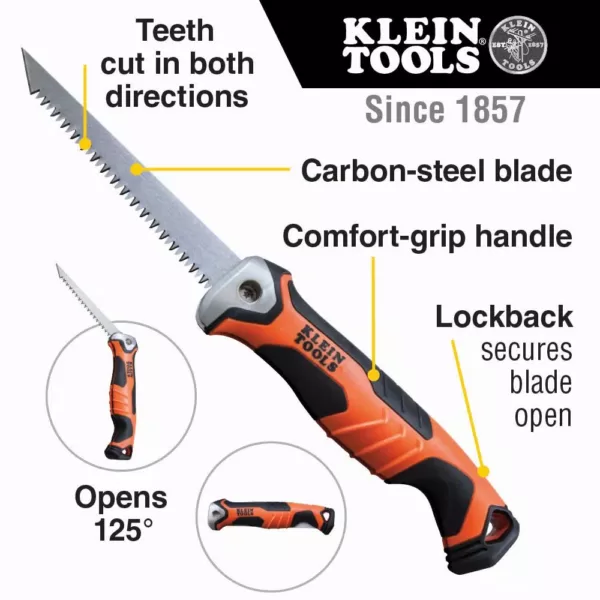 Klein Tools 5.2 in. Drywall Saw with Comfort Grip Handle