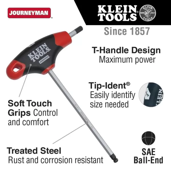 Klein Tools 1/8 in. Ball-End Journeyman T-Handle Hex Key 6 in.