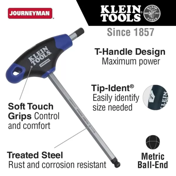 Klein Tools 5 mm Ball-End Journeyman T-Handle Hex Key 6 in.