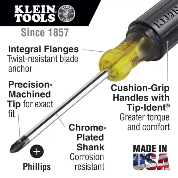 Klein Tools 2-Piece Stubby Screwdriver Set- Cushion Grip Handles