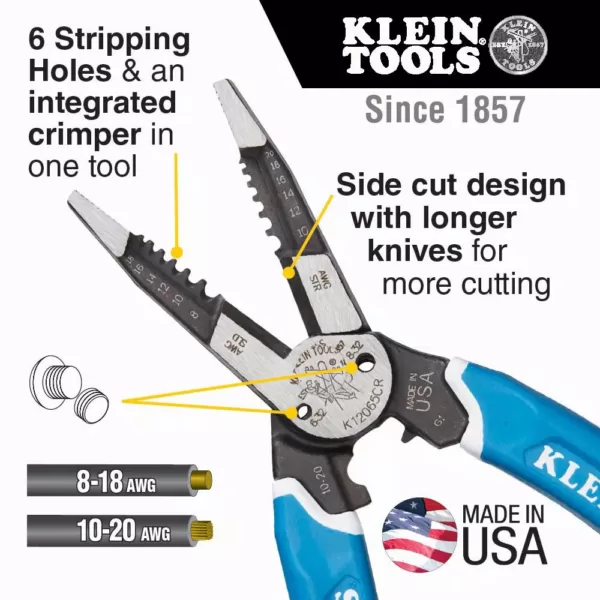 Klein Tools Klein-Kurve Heavy-Duty Wire Stripper Crimper