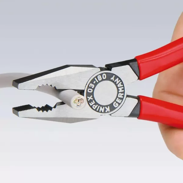 KNIPEX 7 in. Heavy Duty Forged Steel Combination Pliers with 60 HRC Cutting Edge