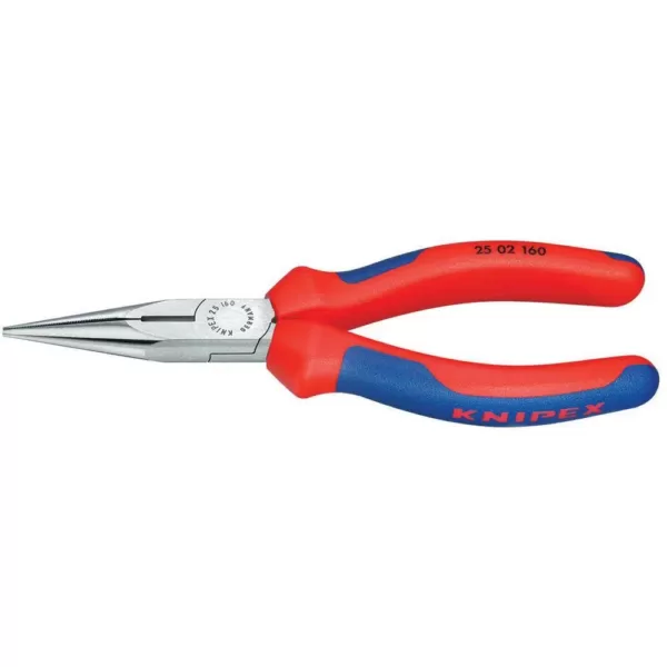 KNIPEX 6 in. Long Nose Pliers with Cutter and Comfort Grip Handles