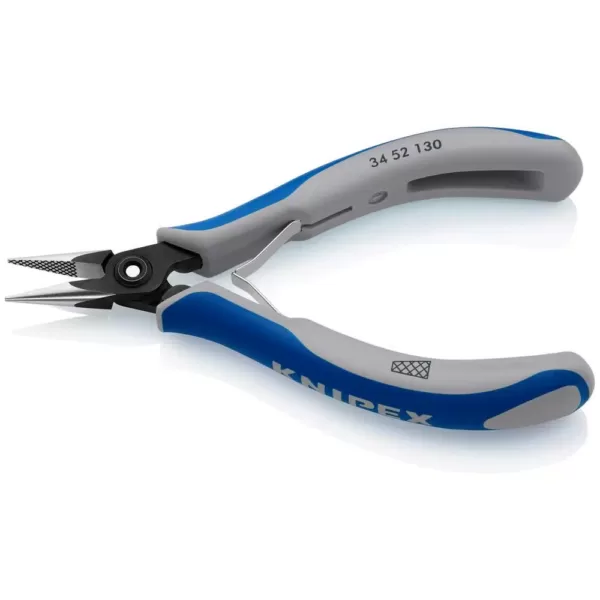 KNIPEX 5-1/4 in. Precision Electronics Gripping Pliers with Half-Round, Cross Hatched Jaws