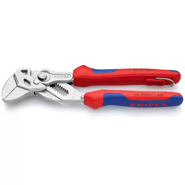 KNIPEX 7-1/4 in. Pliers Wrench with Dual-Component Comfort Grips and Tether Attachment