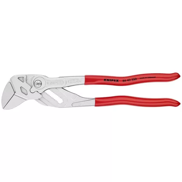 KNIPEX 10 in. Angled Adjustable Pliers Wrench with Smooth Parallel Jaws