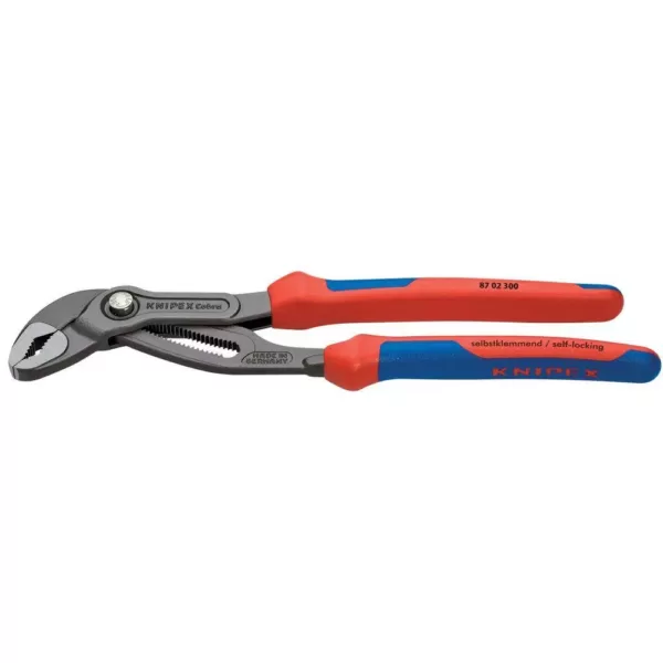 KNIPEX Heavy Duty Forged Steel 12 in. Cobra Pliers with 61 HRC Teeth and Multi-Component Comfort Grip