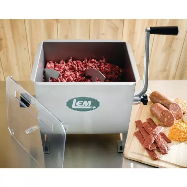 LEM 10 Qt. Manual Stainless Steel Meat Stand Mixer