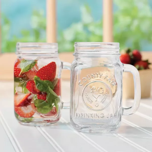 Libbey County Fair 12-Piece Clear Glass Drinking Jar Set