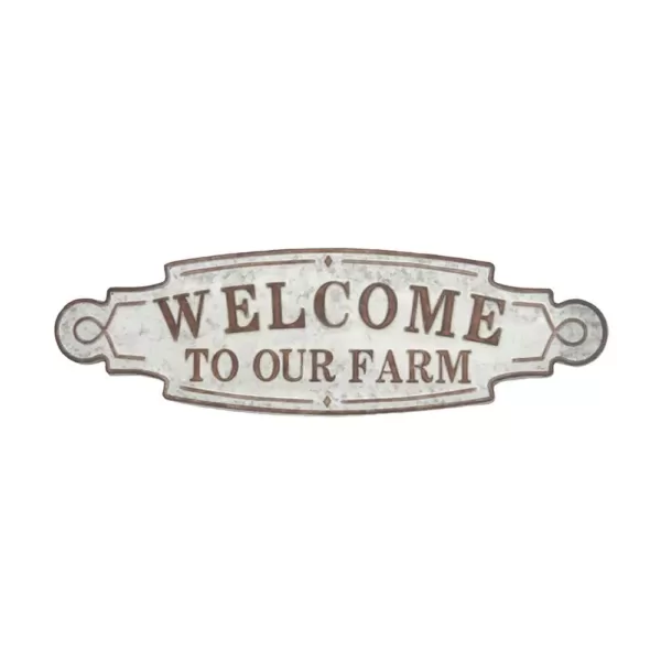 LITTON LANE 36 in. x 11 in. "Welcome to Our Farm" Metal Wall Sign