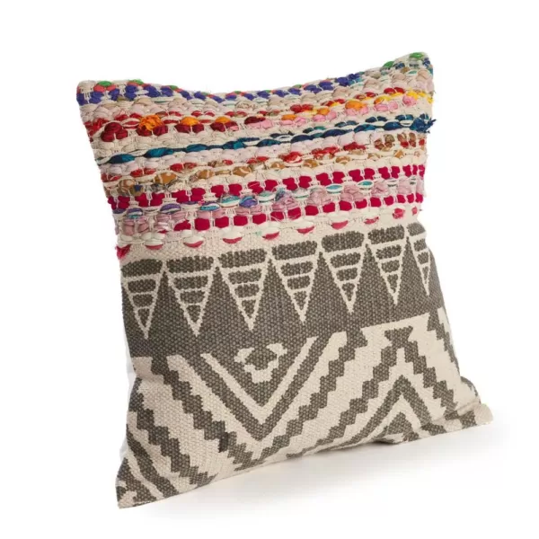 LR Resources Bohemian Multicolored Geometric Hypoallergenic Polyester 18 in. x 18 in. Throw Pillow