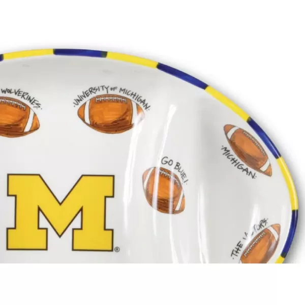 Magnolia Lane Michigan Ceramic Football Tailgating Platter