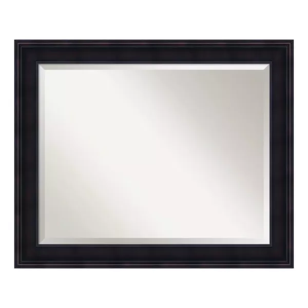 Amanti Art Annatto 33 in. W x 27 in. H Framed Rectangular Beveled Edge Bathroom Vanity Mirror in Mahogany