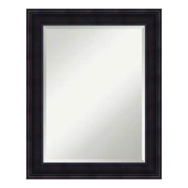 Amanti Art Annatto 23 in. W x 29 in. H Framed Rectangular Beveled Edge Bathroom Vanity Mirror in Mahogany