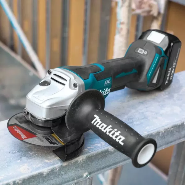 Makita 18V 5.0Ah LXT Brushless 4-1/2 in./5 in. Paddle Switch Cut-Off/Angle Grinder Kit with bonus 18V LXT Battery Pack 5.0Ah