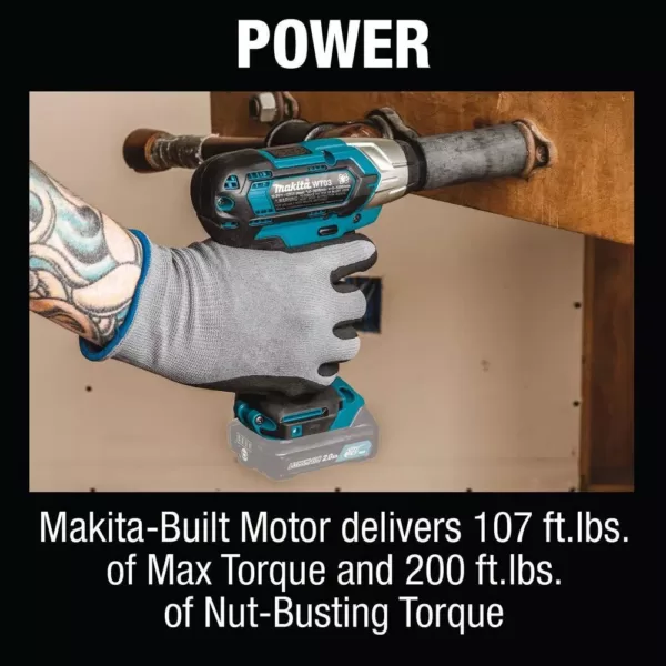 Makita 12-Volt MAX CXT Lithium-Ion Cordless 1/2 in. Sq. Drive Impact Wrench with bonus 12-Volt MAX CXT Battery Pack 4.0Ah