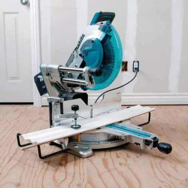 Makita 15 Amp 12 in. Dual-Bevel Sliding Compound Miter Saw with Laser with bonus Pneumatic 16-Gauge, 2-1/2 in. Finish Nailer