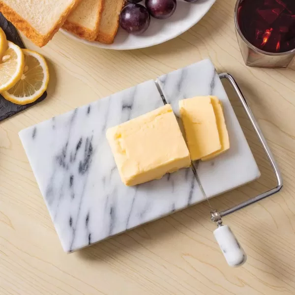 Fox Run 8 in. W x 5 in. D Marble Cheese Board with Slicer