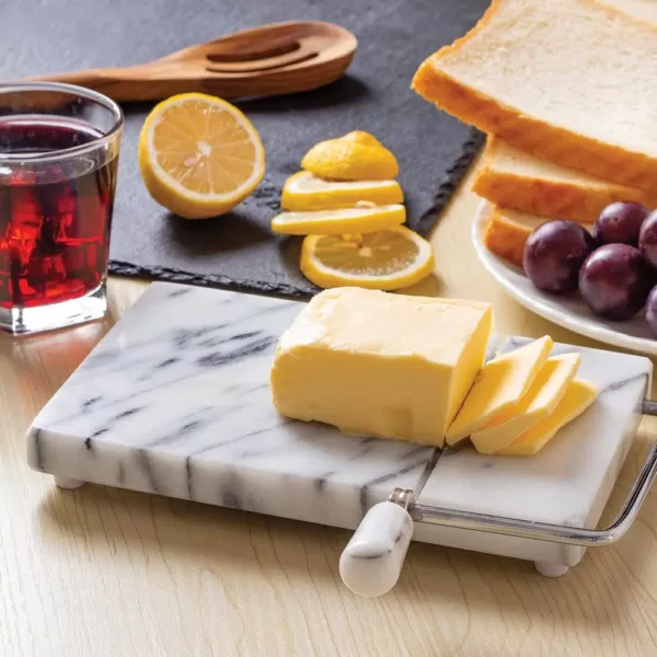 Fox Run 8 in. W x 5 in. D Marble Cheese Board with Slicer