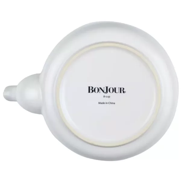 BonJour Ceramic Coffee and Tea 8-Cup Matte White Ceramic Teapot with Infuser