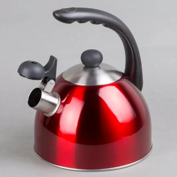 Creative Home Rhapsody 8.4-Cup Cranberry Stainless Steel Stovetop Tea Kettle with Whistle