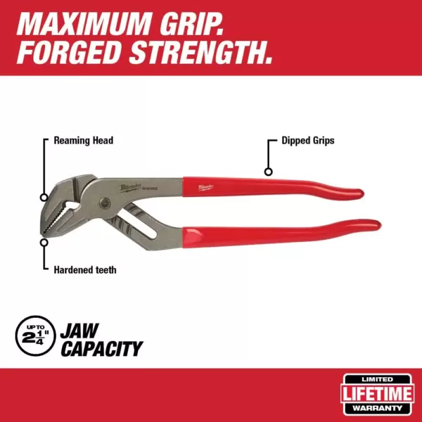 Milwaukee 12 in. Dipped Grip Straight Jaw Pliers