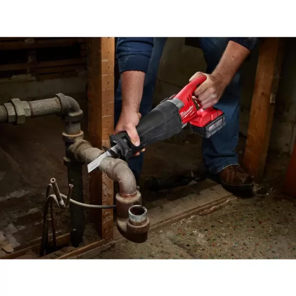 Milwaukee M18 FUEL 18-Volt 4-1/2 in./5 in. Lithium-Ion Brushless Cordless Grinder with Reciprocating Saw and 2 Batteries