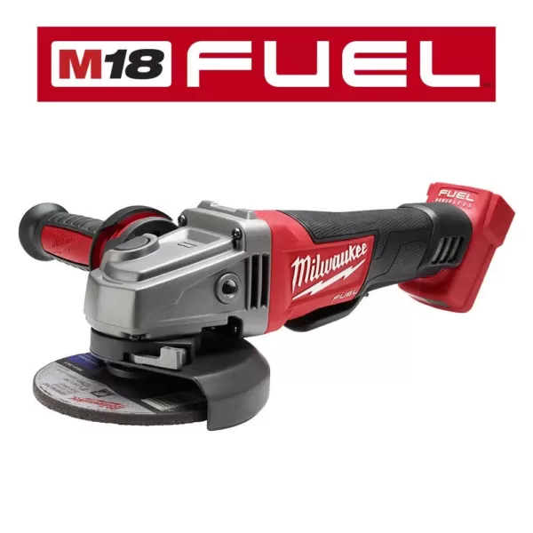 Milwaukee M18 FUEL 18-Volt 4-1/2 in./5 in. Cordless Grinder with Paddle Switch with Braking Grinder & (2) M18 6.0 Batteries